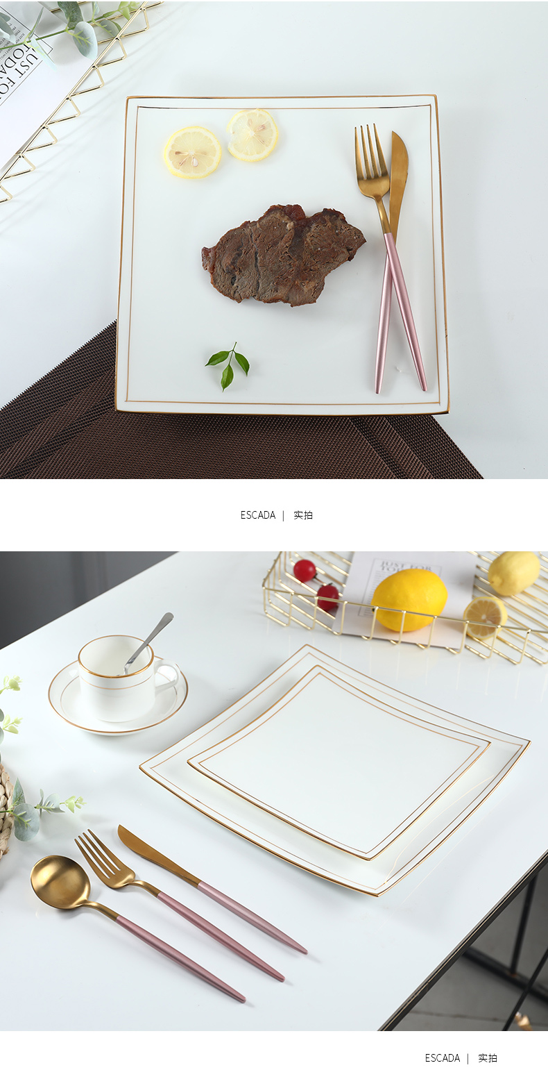 Contracted western - style steak tableware suit household European - style ipads China western food steak plate flat ceramic plate snack plate