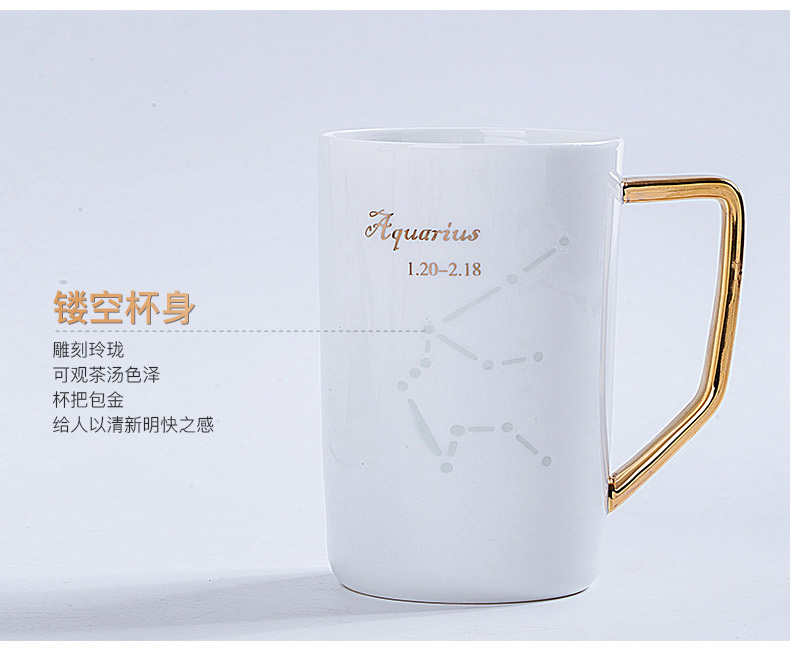 Jingdezhen ceramic keller cups exquisite hand - made paint simple glass coffee cup the zodiac couples