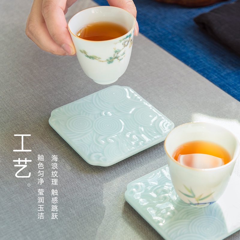 Chinese wind restoring ancient ways of Chinese style decoration of the ceramic heat insulation mat mat kung fu tea cup mat creative household