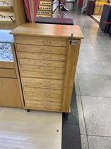 Bamboo wood solid wood cabinet handstring disc loose bead containing tray button display glasses containing cabinet watch disc ornament containing