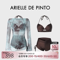 法国ARIELLE DE PINTO 2024新款泳衣女性感遮肚罩衫比基尼三件套