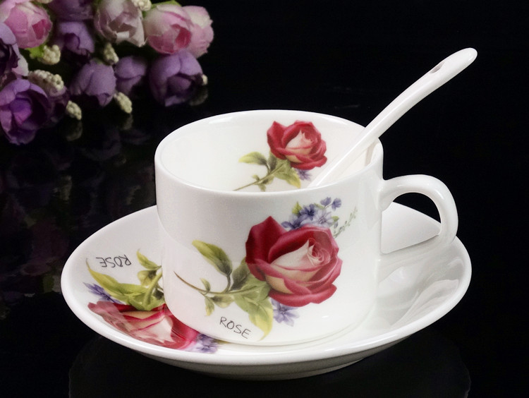 Cốc sứ châu Âu tách cà phê đặt đơn giản cà phê hộ gia đình đặt xương sáng tạo Trung Quốc cốc cà phê chén đĩa với kệ - Cà phê đồ pha cafe