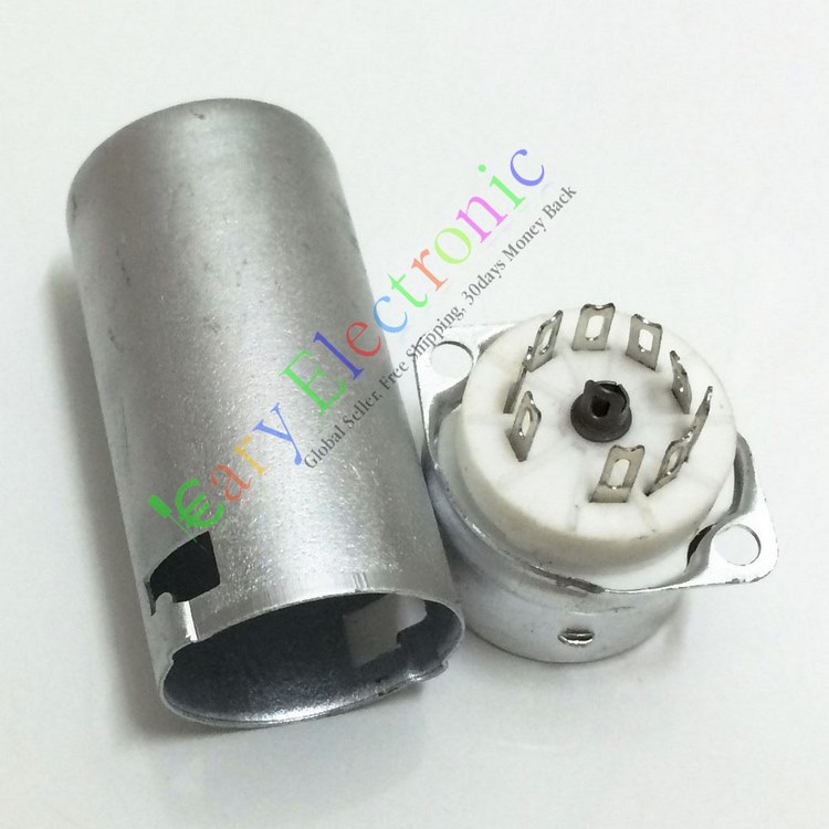 Ceramic silver-plated tube seat nine-foot vacuum tube with shielding cover GZC9-F-A-55 suitable for 12AX7 6n1 12AU7, etc.