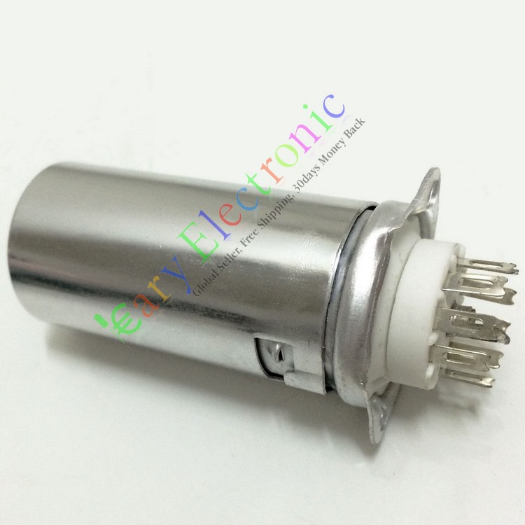Nine-foot vacuum tube silver plated ceramic tube holder with shielded hood GZC9-F-B-55 12AX7 12AX7 12AT7 6n1 6n1 etc.