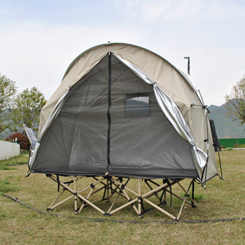 Double-layered individual tent with screen window, outdoor tent, off-the-ground tent, camp bed tent, single tent without bed