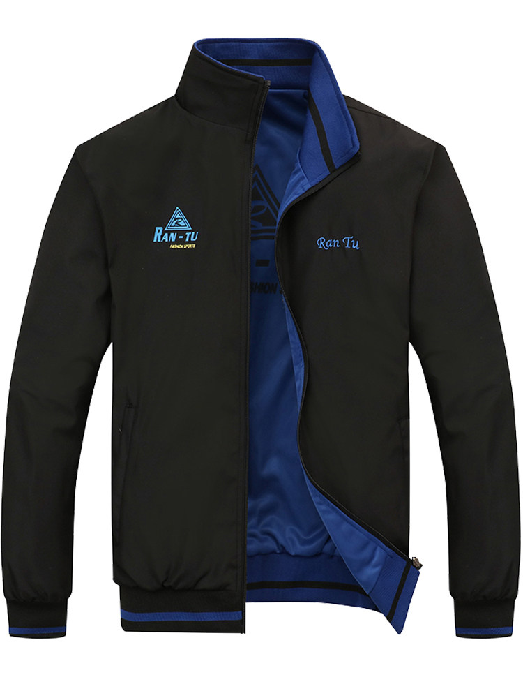 Spring and Autumn Men's Single-Layer Sports Jacket, Reversible Jacket, Sportswear, Autumn Youth Casual Outerwear, Windproof