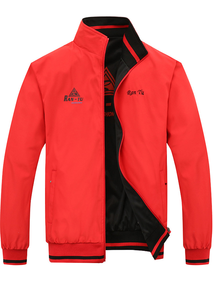 Spring and Autumn Men's Single-Layer Sports Jacket, Reversible Jacket, Sportswear, Autumn Youth Casual Outerwear, Windproof