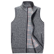 Áo len nam trung niên mùa thu và mùa đông phù hợp với áo len cha dệt kim áo len nam trung niên vest bó sát