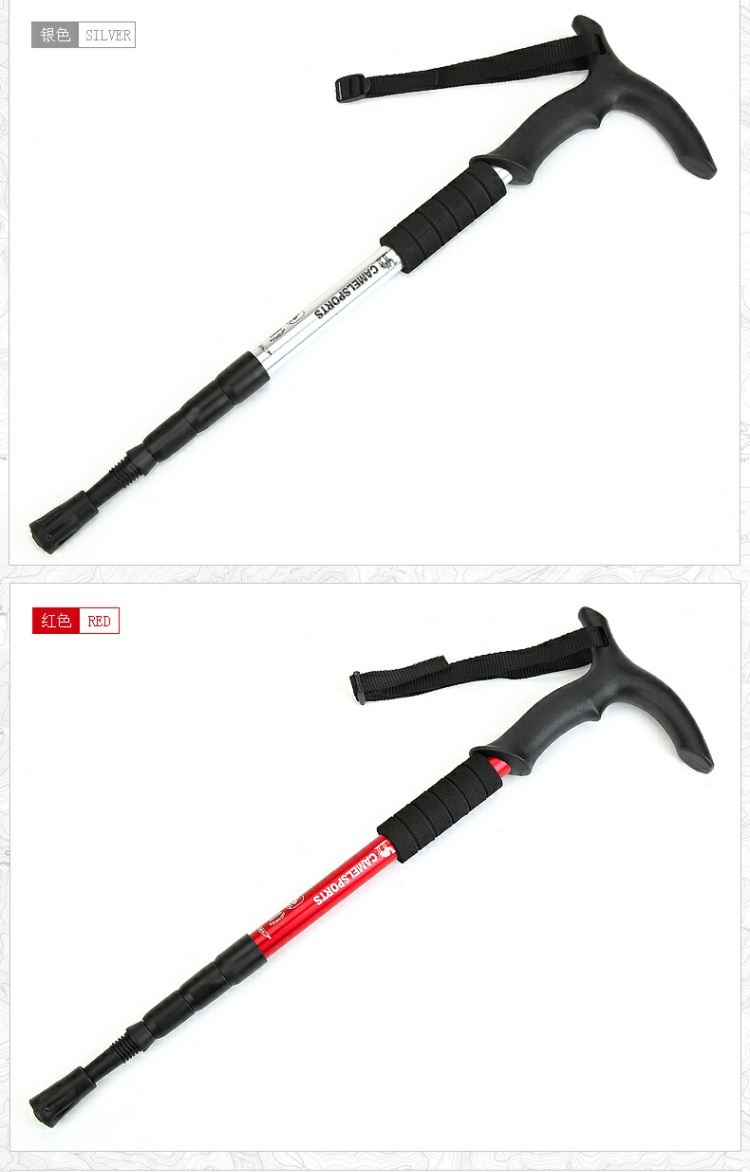 Lạc đà ngoài trời leo núi cực leo núi xuyên quốc gia trekking T-phần 4 thẳng thân kính thiên văn chống trượt mía gậy leo núi đa năng