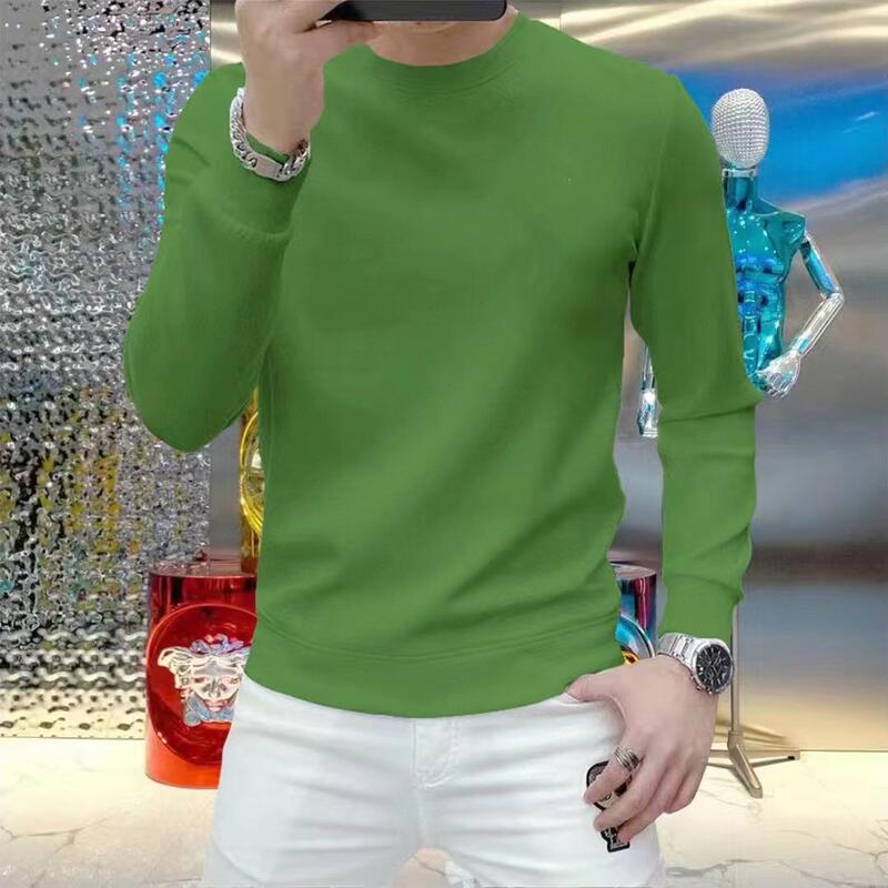 High-End Heavyweight Double Mercerized Cotton Men's Crew Neck Pullover Bright Color Sweatshirt Fashionable Solid Green Long-Sleeve Plus Size Top High-End Heavyweight Double Mercerized Cotton Men's Crew Neck Pullover Bright Color Sweatshirt Fashionable Solid Green Long-Sleeve Plus Size Top