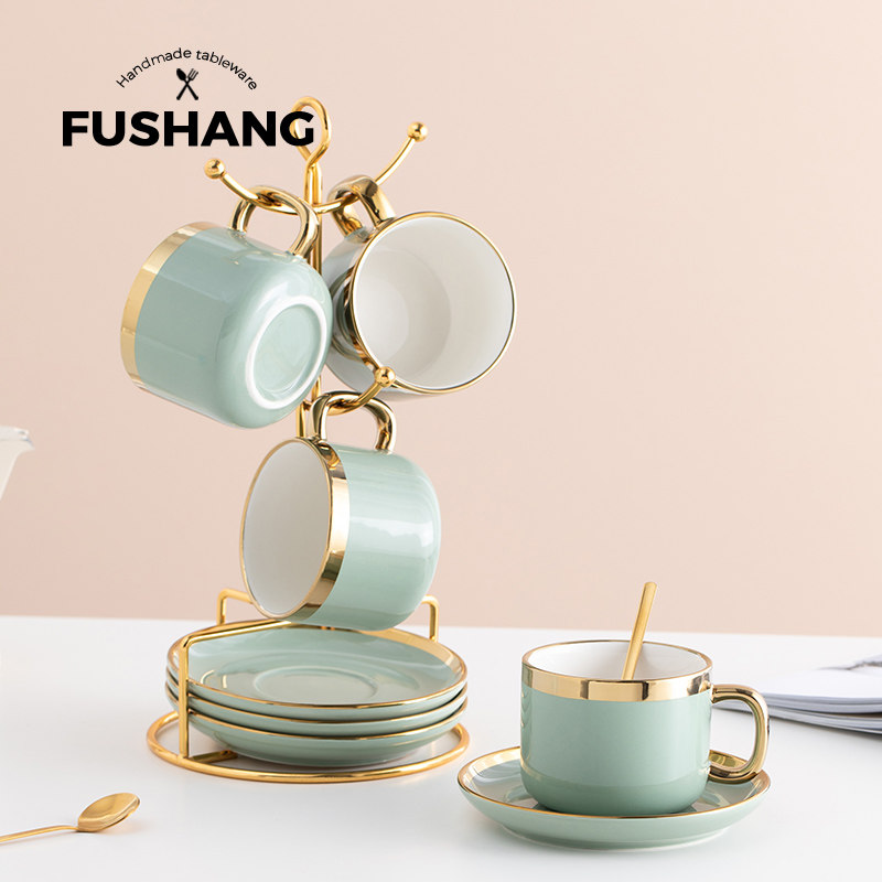 Auxins Coffee Cup Sauces Suit Upscale Small Lavish Drinking Water Cups Ceramics Home Afternoon Tea Tea Set Coffee Cup