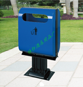 Scenic area single-barrel double-hole trash can Outdoor skin box Community trash can Outdoor trash can fruit shell box debris bucket