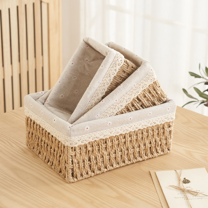 Desktop Miscellaneous Storage Basket, Snack Storage Box, Rattan Toy Storage, Paper Rope Woven Storage Basket, Storage Frame Desktop Miscellaneous Storage Basket, Snack Storage Box, Rattan Toy Storage, Paper Rope Woven Storage Basket, Storage Frame