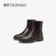 蹀愫冬季牛皮时装靴显瘦女短靴靴子TA54719-50