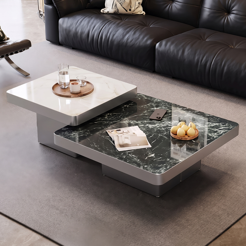 Natural Luxury Stone Prada Green Tea Coffee Table for Living Room, Large Flat Surface, High-End Natural Marble, Italian Minimalist Style Natural Luxury Stone Prada Green Tea Coffee Table for Living Room, Large Flat Surface, High-End Natural Marble, Italian Minimalist Style