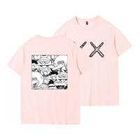 Улица кунжута черно -белый светло -розовый t