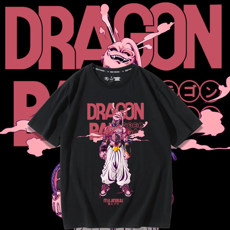 Dragon Ball Collaboration Majin Buu Same Style T-Shirt Anime Merchandise Two-Dimensional Summer Loose Pure Cotton Short-Sleeve Men's Trendy Dragon Ball Collaboration Majin Buu Same Style T-Shirt Anime Merchandise Two-Dimensional Summer Loose Pure Cotton Short-Sleeve Men's Trendy