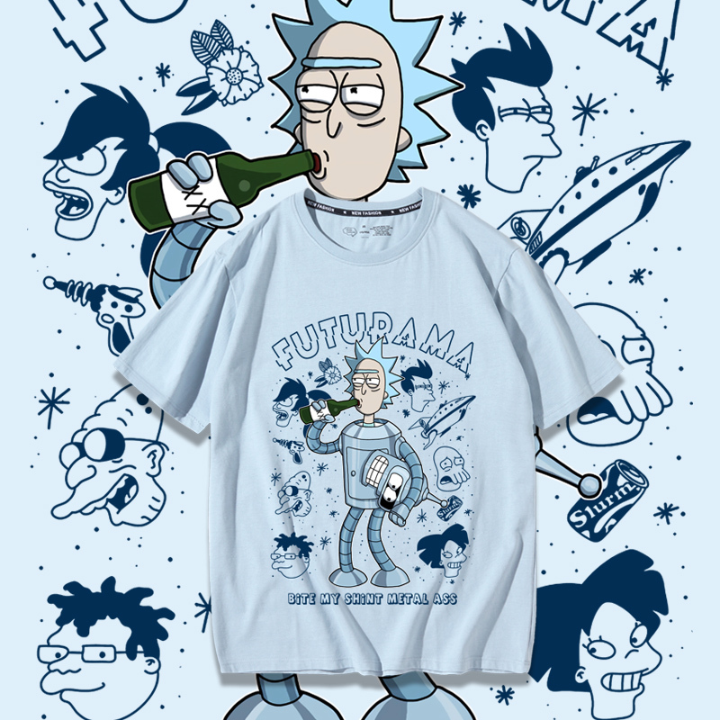 Rick and Morty Co-Branded T-Shirt Rickandmorty Anime Merchandise for Men and Women Student Short-Sleeve Rick and Morty Co-Branded T-Shirt Rickandmorty Anime Merchandise for Men and Women Student Short-Sleeve