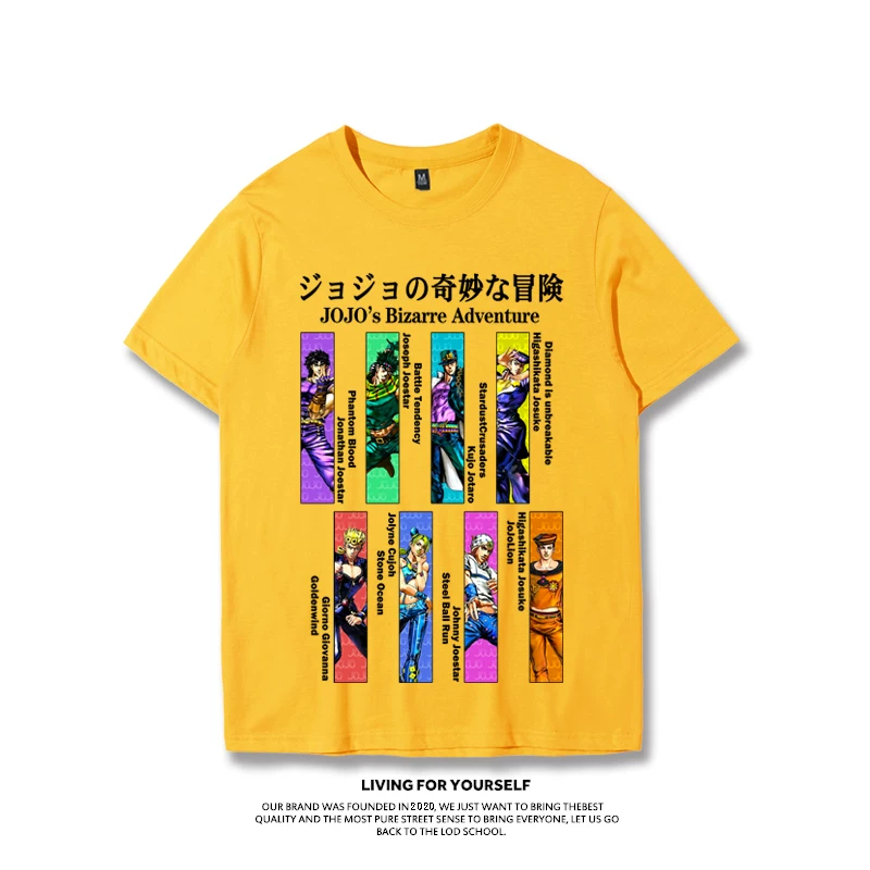 Характеристика: Jojo's удивительное приключение - футболка мужская с коротким рукавом, Empto Kotaro Xu Londo Josada Oriental Battle to help anime t-shirt