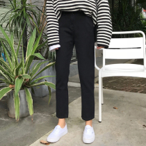 Large size jeans women fat mm straight pants loose 200 Jin big legs girls pants black high waist thin