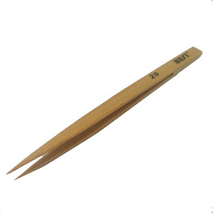 Twice Thunder bamboo tweezers anti-magnetic imitation electrostatic pointed wood tweezers BEST-20