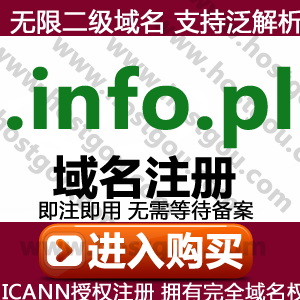  info pl domain name registration support pan-resolution unlimited secondary name domain rice foreign trade Poland web site purchase