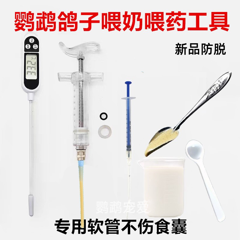 Parrot Feeding Tools Syringe Special Spoon Baby Bird Pigeon Milk Powder Thermometer Needle Tube Feeder Graduated Cup