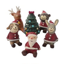 Christmas creative small gift gift gift looking up at the star resin Santa Claus mini ornament Christmas tree decorations
