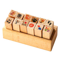 Misu hand account cartoon cute diary book tool wooden retro seal silicone set wooden box packaging