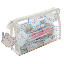 Tirado ins Japanese simple transparent pencil case pvc large capacity girl pencil stationery box hand account storage bag
