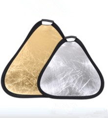 Clearance 30cm triangle hand-held gold and silver double-sided reflector easy to hold reflective fill light send portable