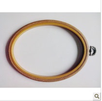 Taiwan 2 * 3 inch oval brown plastic wood grain anti-slip embroidered without injury cloth cross embroidered EFPW-2 * 3