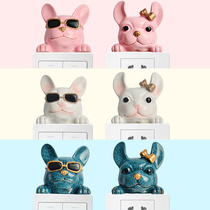 Creative resin switch stickers Nordic style wall stickers protective cover Cute animals 3d three-dimensional personality wall decoration household