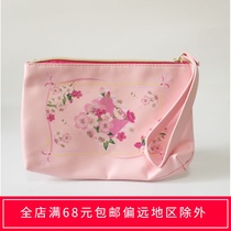 Lux portable rope cosmetic bag womens small bag peach blossom cosmetic bag pink female net red INS bag