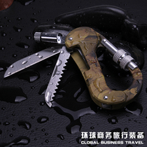 Outdoor Aluminum Alloy D Type Quick Hang Multifunction Camouflak Climbing Button Travel Backpack Buckle Camping Hook Key Button