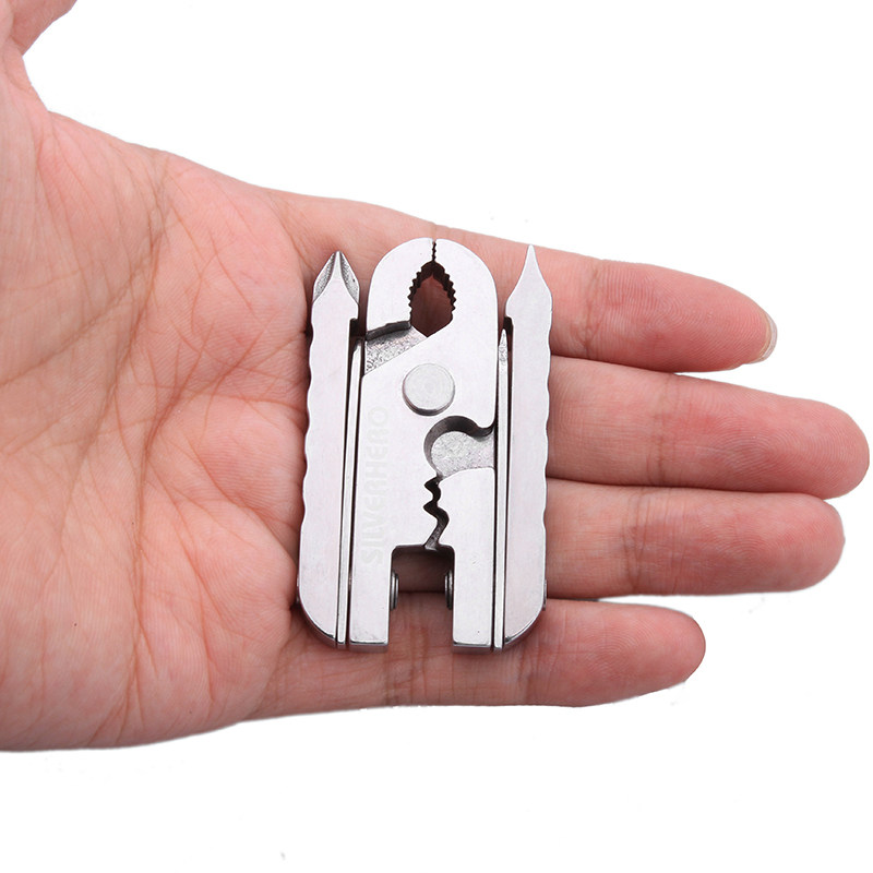 Multifunctional combination tool folding pliers outdoor self-defense portable edc keychain mini screwdriver Pepsi buckle