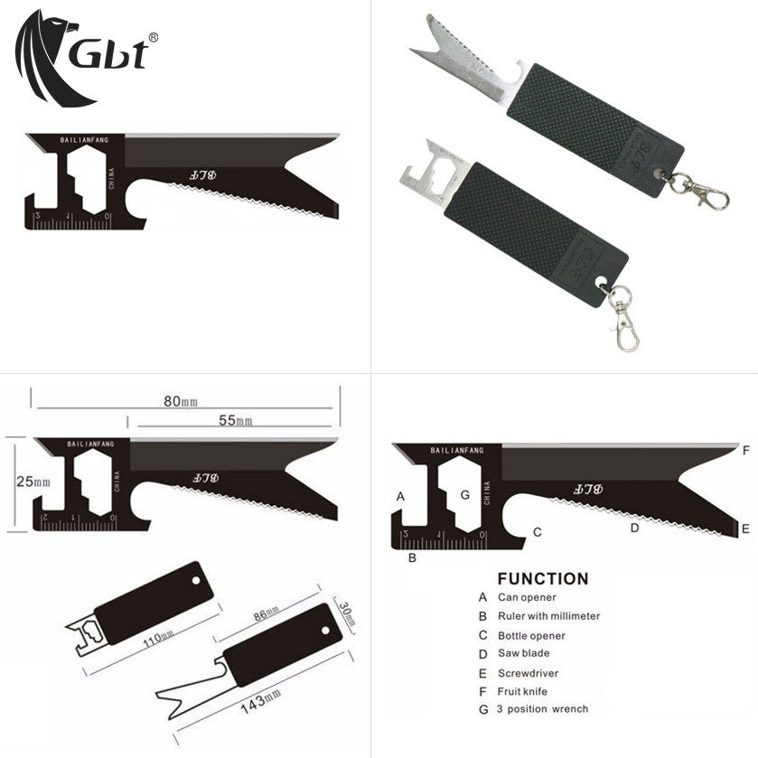 Carry EDC multifunction Swiss Army Knife Card Bottle Opener screwdriver wrench Graduated Sawdust 