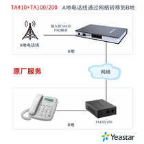 IP analog telephone Extension Fax extension Lanxess remote networking Telephone line transfer between two places TA410 TA100