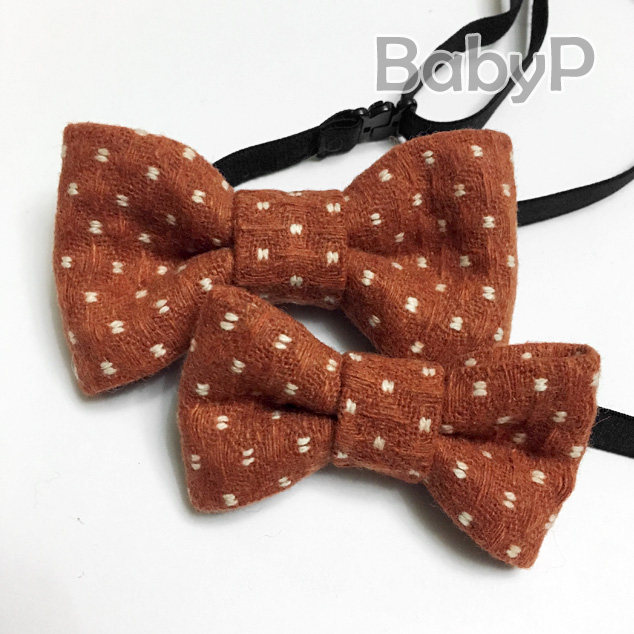 BabyP Custom Series Kids Bow Tie Vintage Wool Orange Baby Baby Baby Little Boy Bow Tie