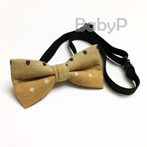 BabyP custom boy yellow collar knots dots Pot point baby age baby boy student collar bow tie