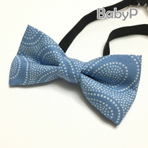 BabyP Custom Sky Blue Printed Pure Cotton Children Boy Baby Boys baby collar with small neckline
