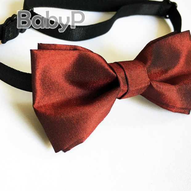BabyP high-end custom children's bow tie red and black gradual layer double Palace silk performance banquet wedding boy bow tie
