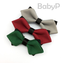 BabyP pure handmade cotton satin with child collar grey red green boy baby sharp corner small neckline