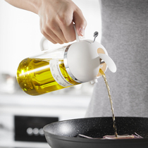 Kitchen glass oil pot gravity sensing oil bottle oil tank without hanging oil no oil dripping automatic opening lid opening and closing sauce vinegar seasoning