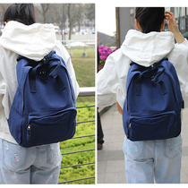 New foreign trade backpack women canvas casual portable backpack mens Japanese style simple College students schoolbag travel bag
