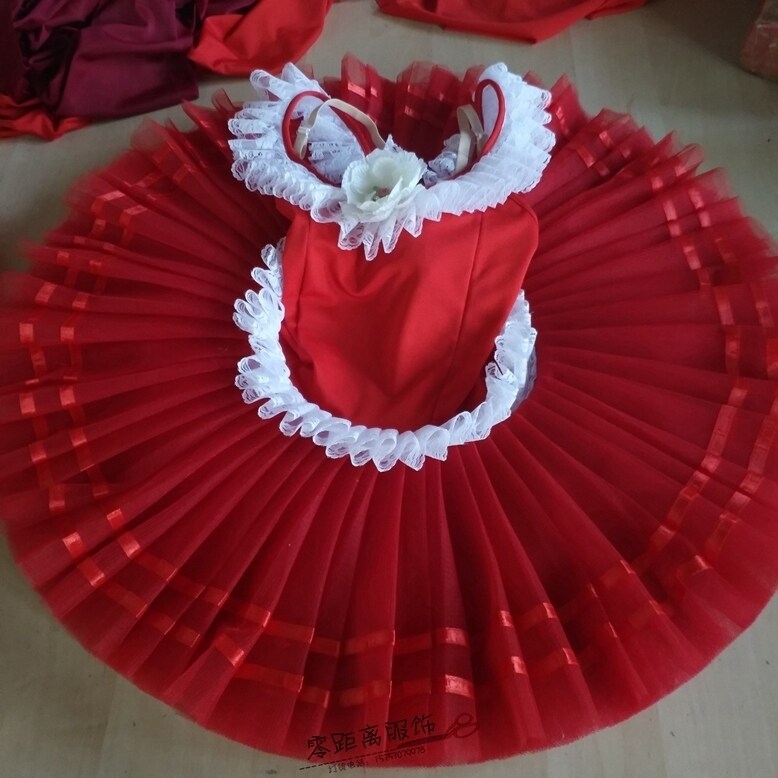 Customized ballet performance for children and adults TUTU skirt Little Red Riding Hood Female Variation Big Red Performance Costume