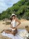 Korean Niche High-End White Pure and Innocent Girl Two-Piece Bikini Sexy Small Bust Beach Vacation Hot Spring Swimsuit