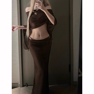 High-End Sexy Shawl Long Dress Bikini Four-Piece Set for Beach Vacation, Small Bust Slimming Hot Spring Swimsuit