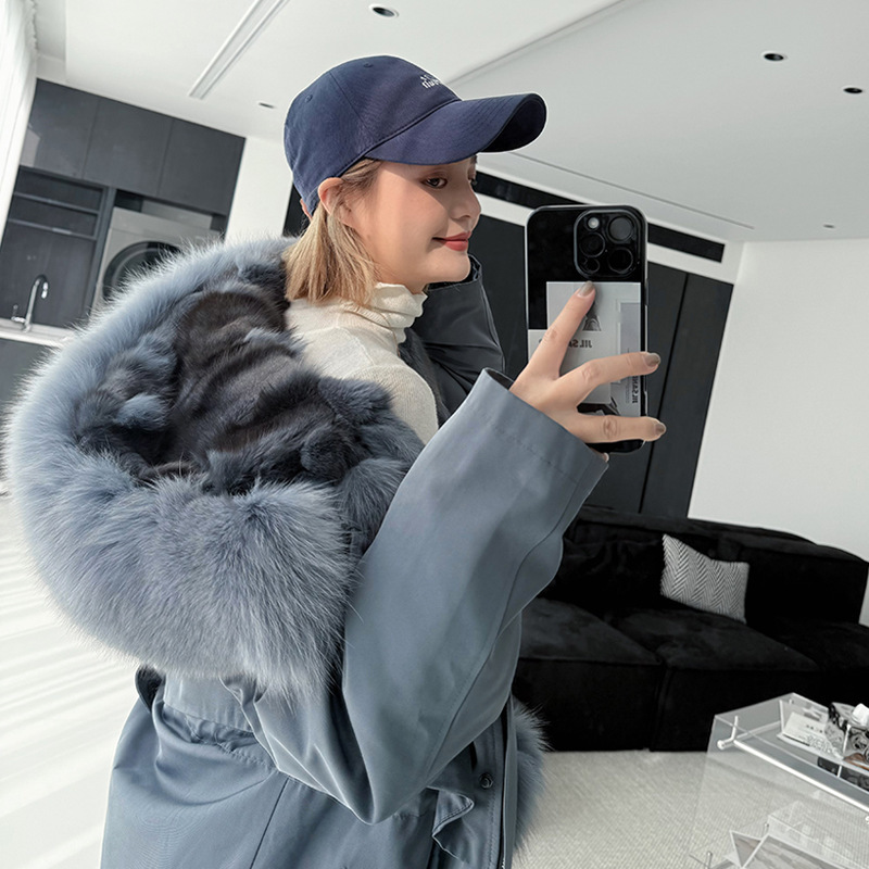 Parka for Women, Mid-Length, 2025 Winter New Style, Fox Fur Lining, Haining Parka Coat, Detachable