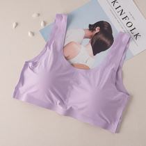 Thin ice silk seamless underwear womens summer big breasts show small fat MM200 catties bra beautiful back sports vest bra